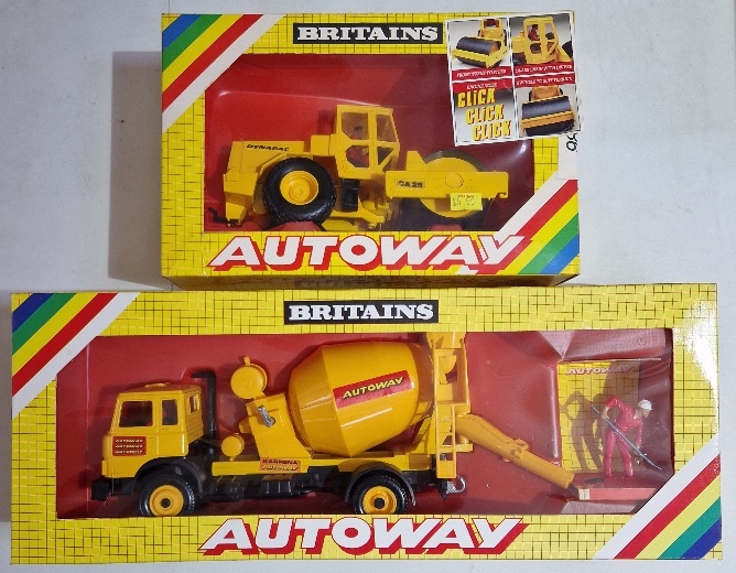 Two Britains diecast models comprising of a 9816 Truckmixer & a 9818 Road Roller, both in original