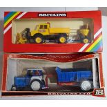 Two Britains diecast models comprising of a 9630 Ford 5000 Tractor and Rear Dump & a 9595 Snow