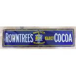A Rowntree's Elect Cocoa enamel sign 61cm x 15.5cm.