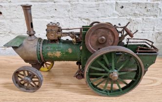 A scratch built live steam engine, 50cm length, 8cm boiler diameter.