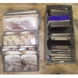 A collection of stereo views and lantern slides.