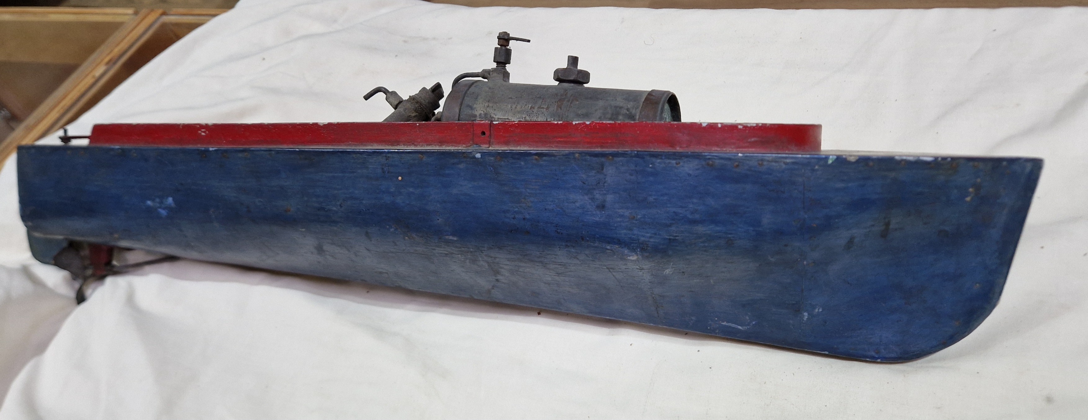 A live steam model boat, length 62cm - Image 2 of 9