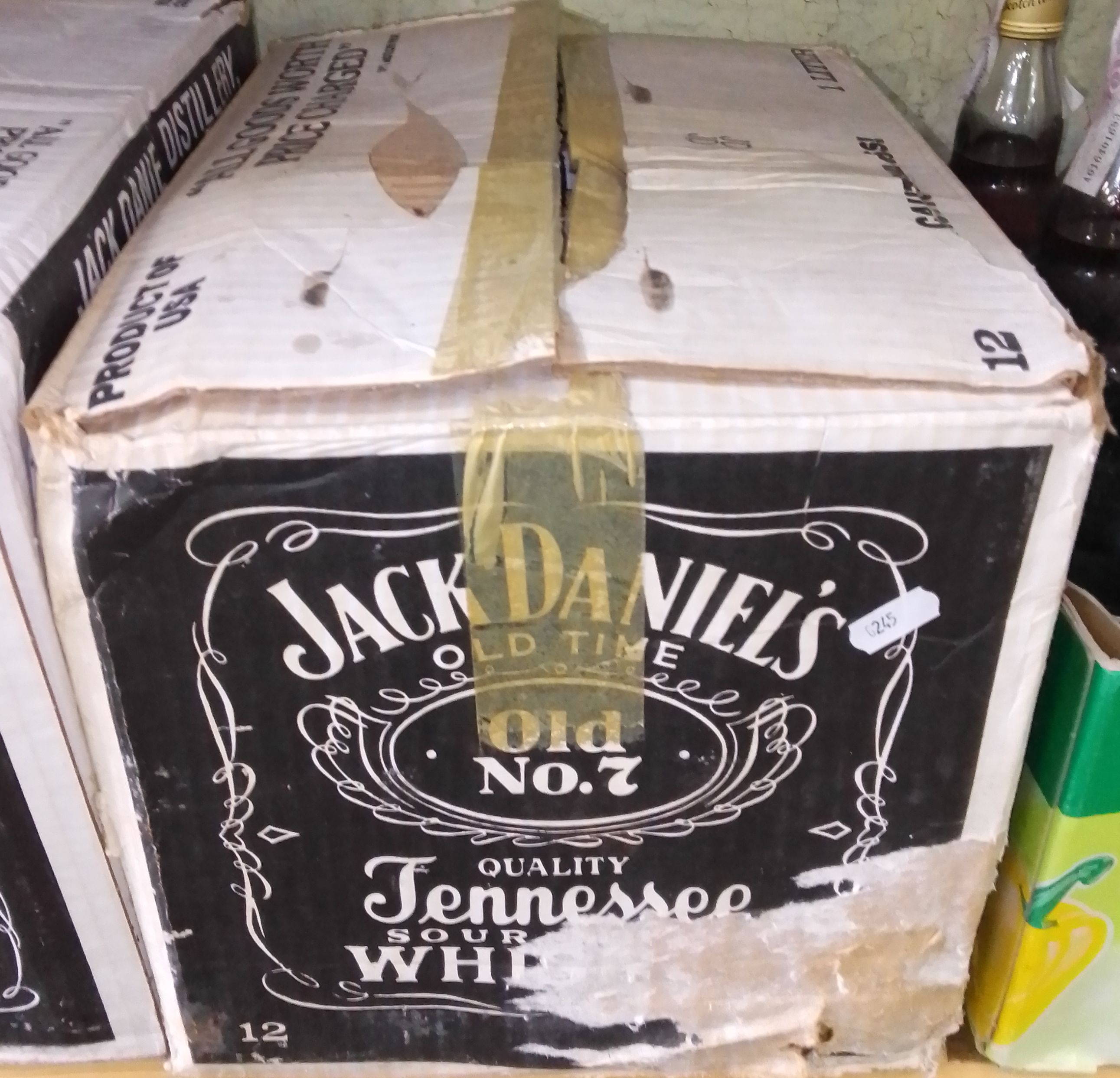 12 1 litre bottles of Jack Daniels.