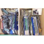 Two boxes of Hornby Dublo including three boxed engines, other engines, parts and track.