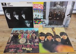 Five The Beatles LPs comprising Sgt. Peppers, Beatles for Sale, With the Beatles, Magical Mystery