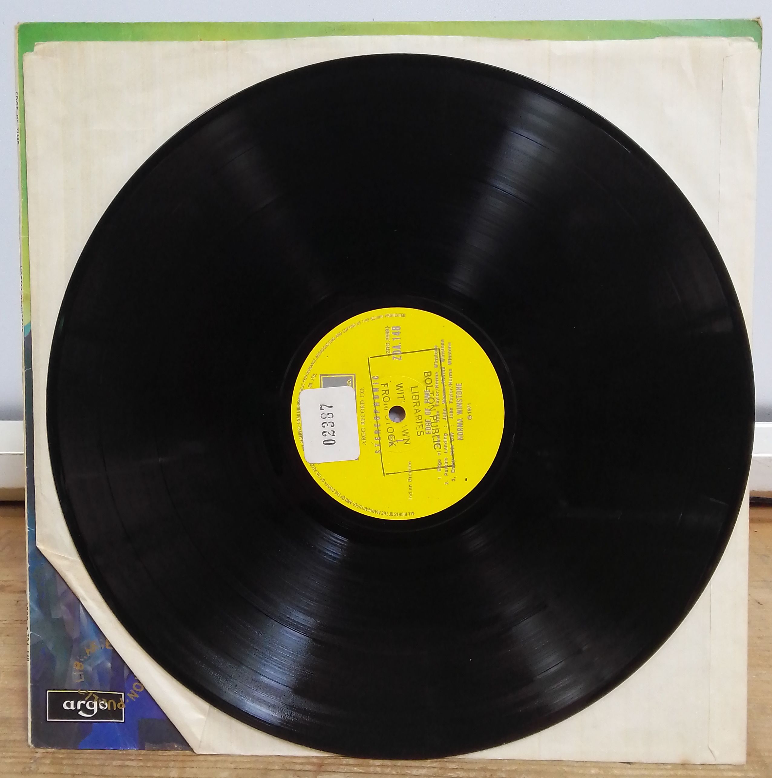 Norma Winstone - Edge of Time, stereo LP, 1st pressing, UK 1972, ZDA 148, ex library copy. - Image 4 of 4