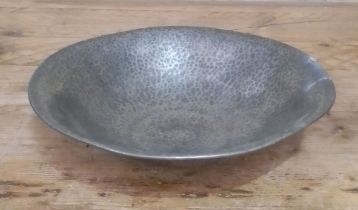 A Tudric Liberty & Co Arts & Crafts pewter bowl, number 01354, diameter 25cm.