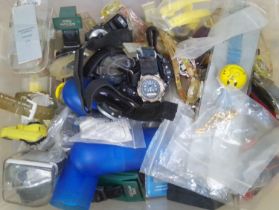 A box of assorted watch spares and repairs.