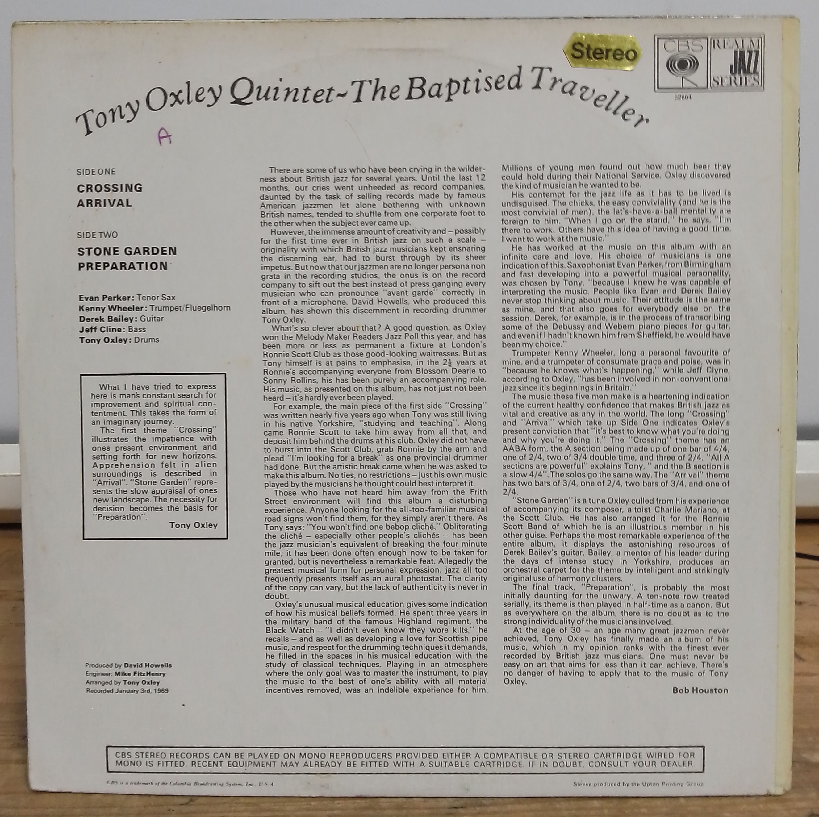 Two CBS Realm Jazz Series LPS: Tony Oxley Quintet - The Baptised Traveller 52664 and Ray Russell - Image 3 of 9