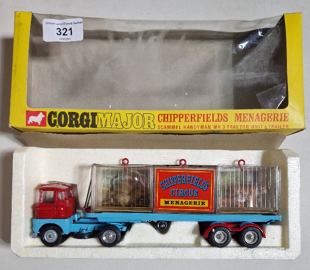 A Corgi Major diecast model 1139 Chipperfields Menagerie Scammel Handyman MK. 3 Tractor Unit and