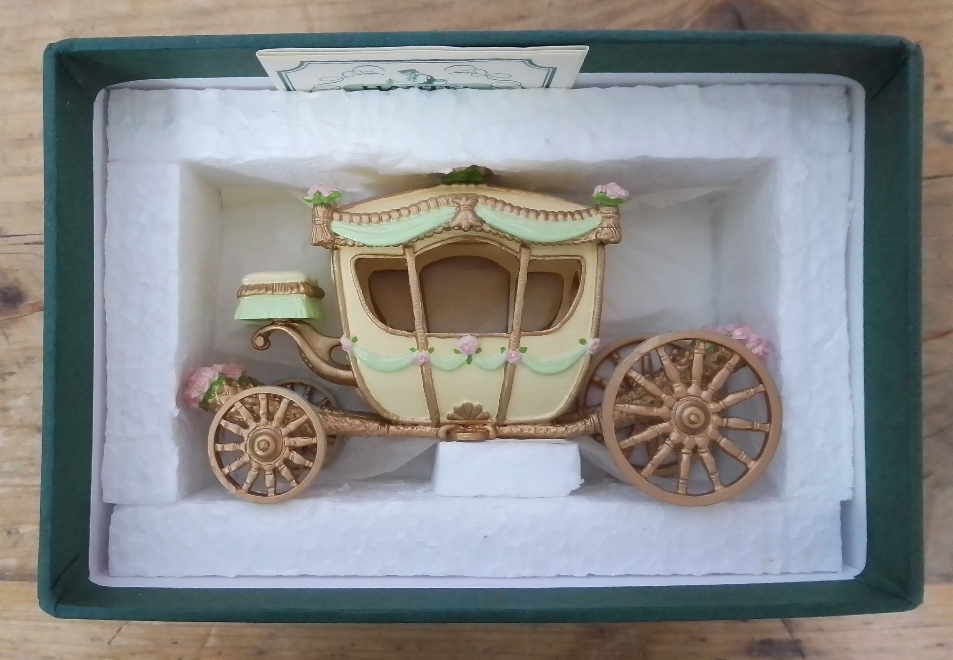 A Hantel Victorian Miniature Cinderella's Coach, boxed with certificate.