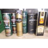 Six bottles of assorted whisky comprising Bushmills, Glen Ord, Glengoyne, Antiquary and Famous