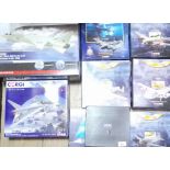 A collection of die-cast aircraft models comprising mainly Corgi.
