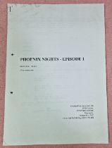 An original script from the Peter Kay series 'Phoenix Nights', Series two - Episode one, rehearsal