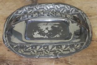 An Arts & Craft English Pewter tray with handled designed by Archibald Knox for Liberty & Co, number