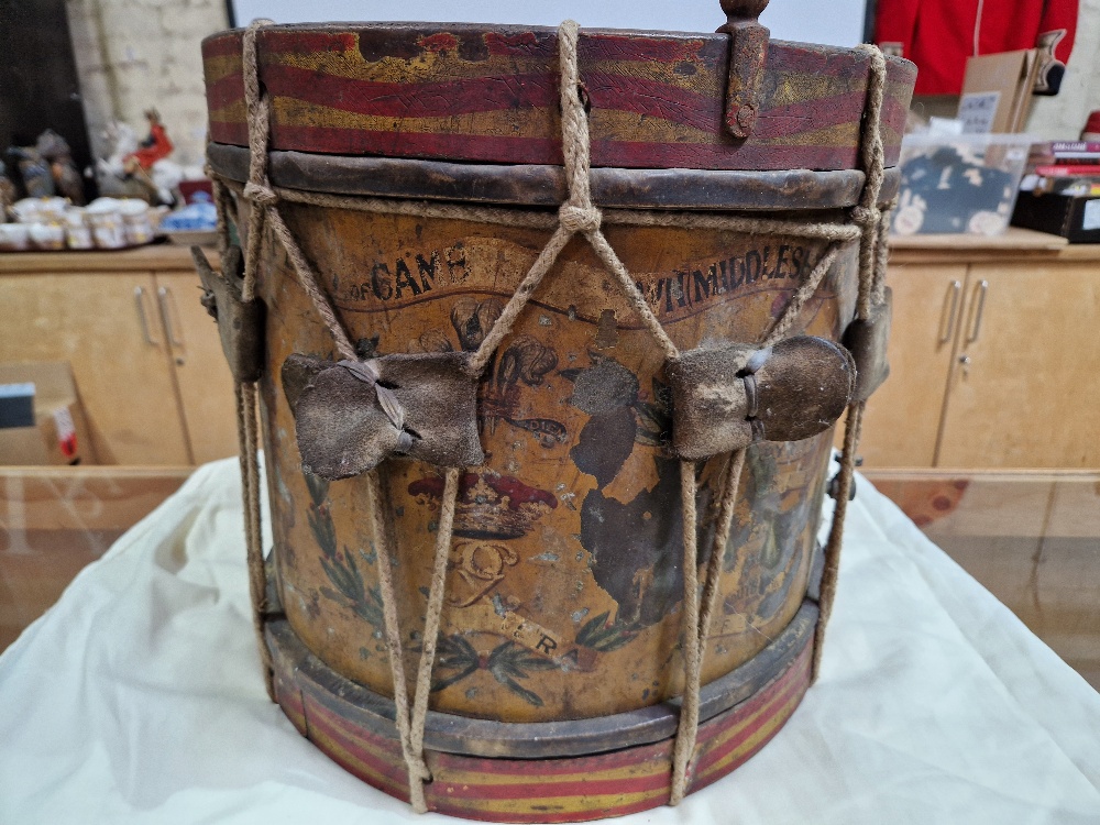 A 12th Battalion Duke of Cambridge's Own (Middlesex Regiment) military side drum. - Image 5 of 14