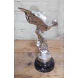 An Art Deco chrome figure modelled as A Rolls Royce 'Flying Lady' car mascot, height 33cm.