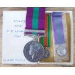 A George VI general service medal with Malaya clasp awarded to 3502197A.C.2. M.R. LOWELL. R.A.F.