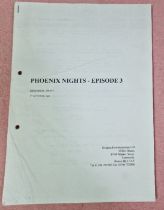 An original script from the Peter Kay series 'Phoenix Nights', Series two - Episode three, rehearsal