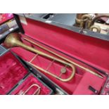 A Lafleur brass trombone, imported by Boosey & Hawkes, London, serial no.19640, with hard case.