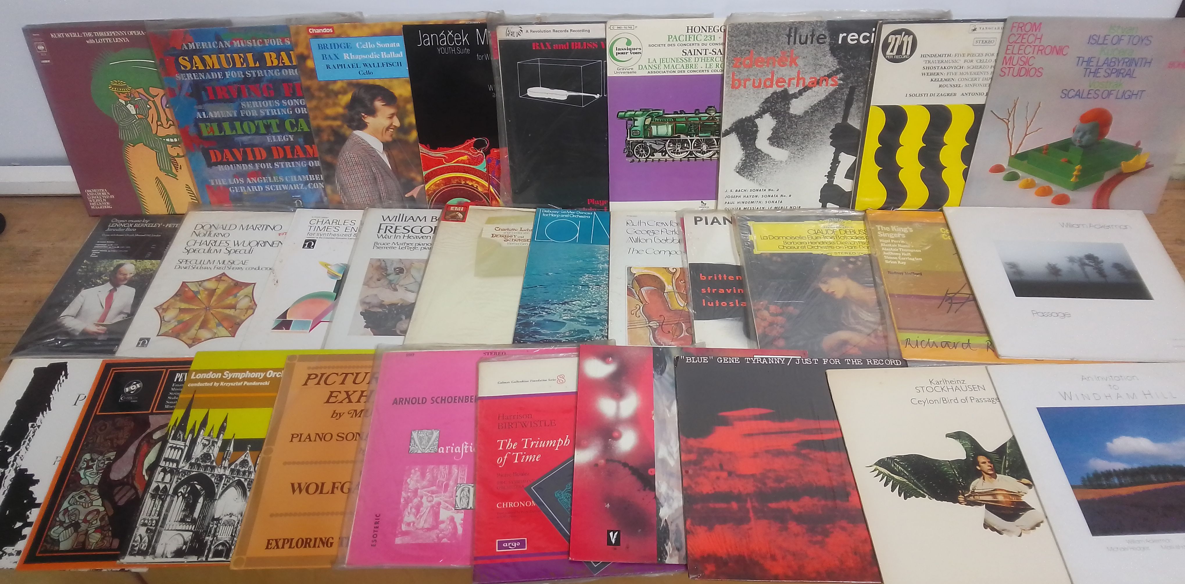 A quantity of mainly classical, contemporary classical and experimental LPs, approximately 90 LPs