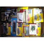 A box of assorted boxed dicast vehicles to include Vanguard, Lledo & Oxford diacast etc.