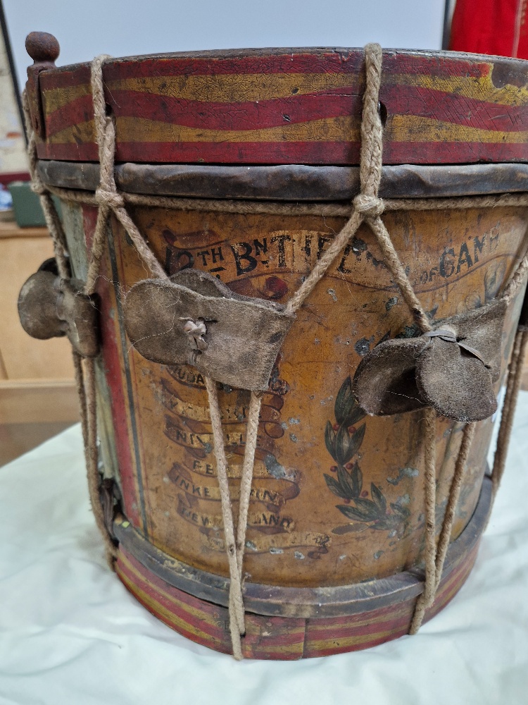 A 12th Battalion Duke of Cambridge's Own (Middlesex Regiment) military side drum. - Image 9 of 14