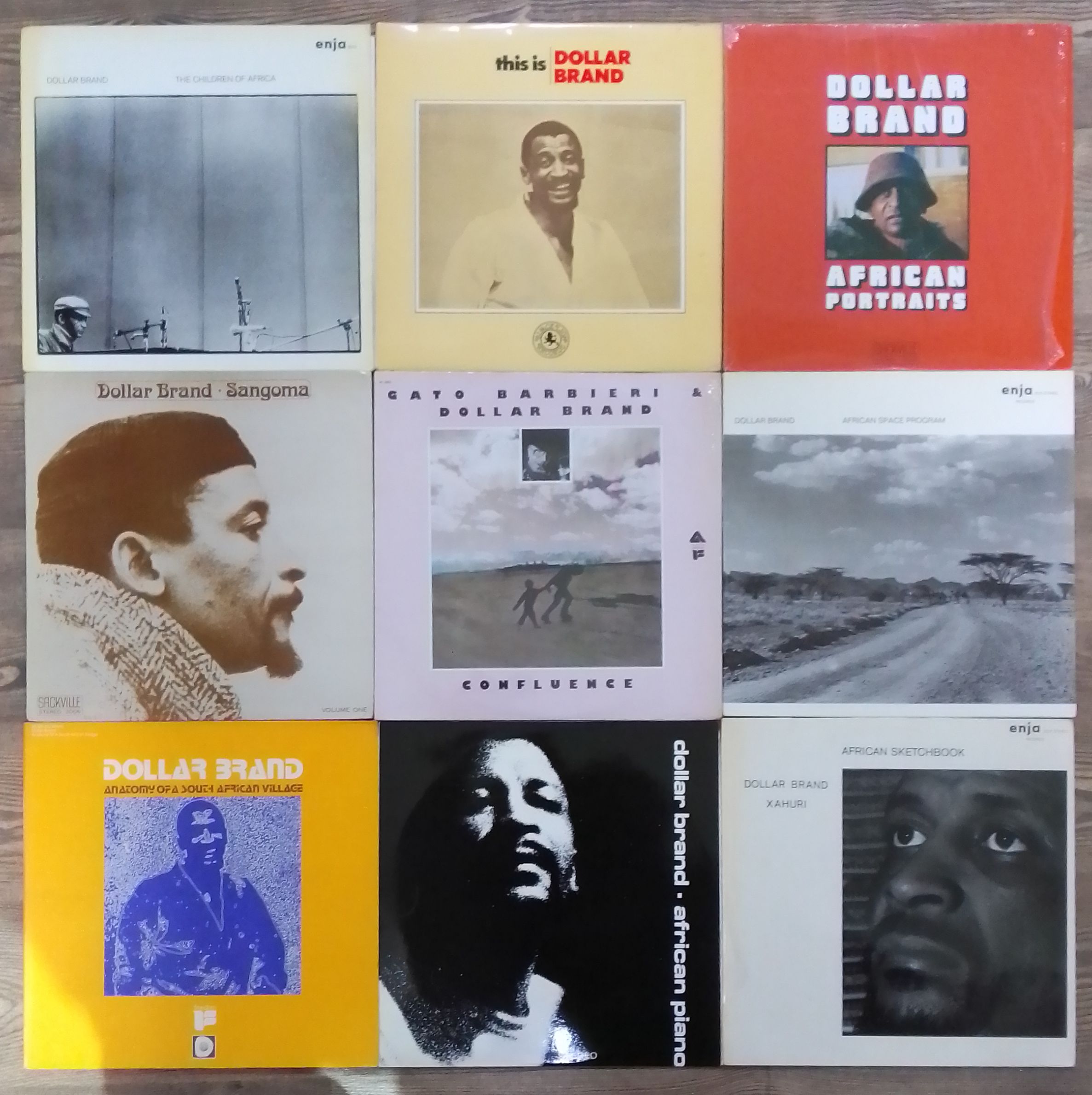 Nine assorted Dollar Brand LPs.