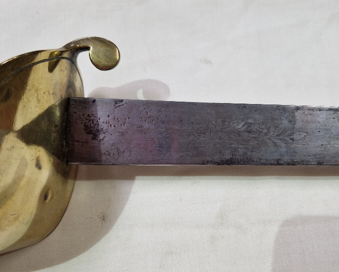 A Naval type sabre with wired shagreen handle, brass guard and cast lion pommel, blade length 74. - Image 8 of 20