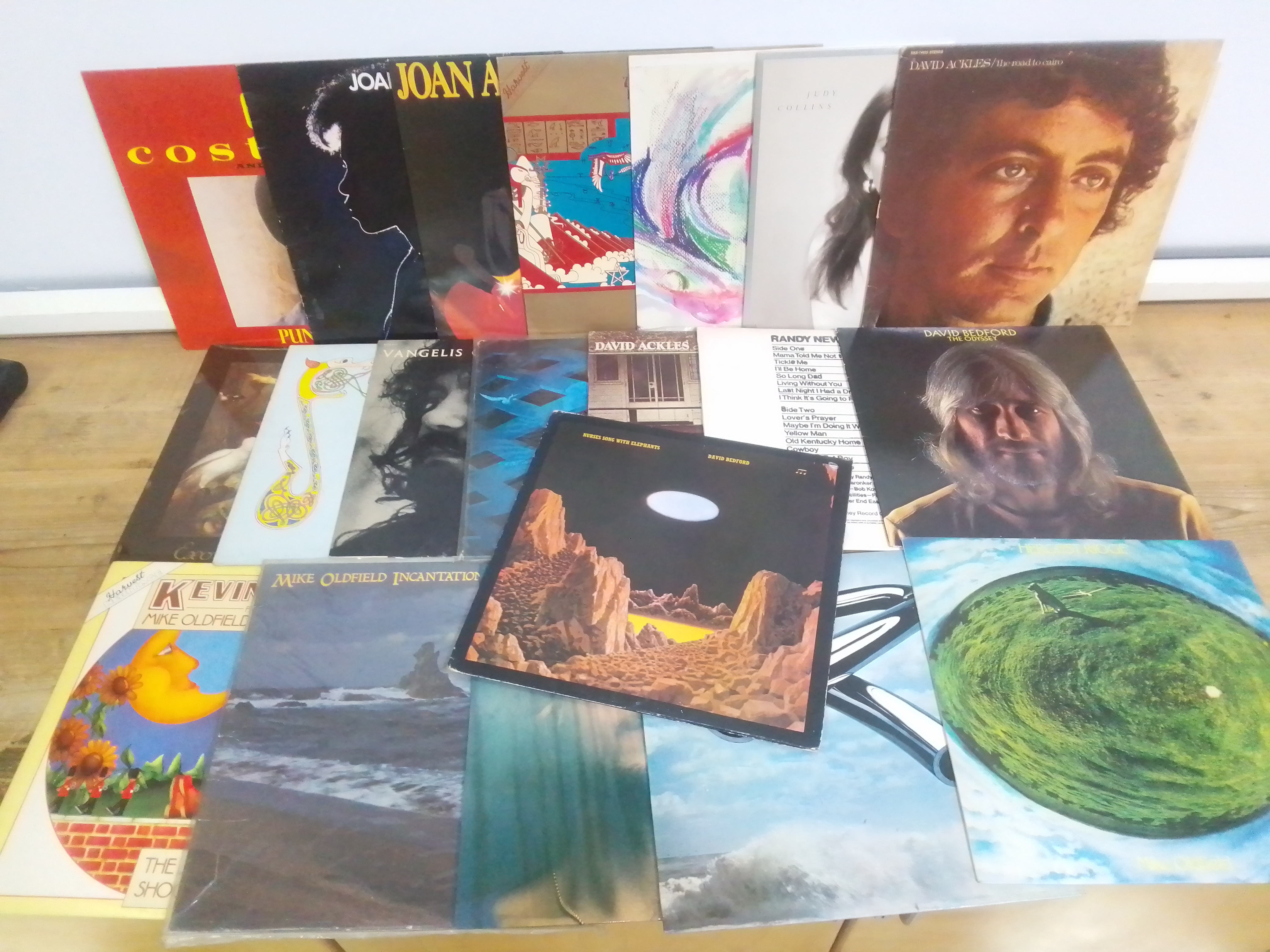 A collection of 20 mainly rock and folk LPs including Elvis Costello, Joan Armatrading, Third Ear