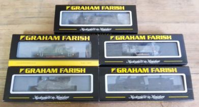 A group of five Graham Farish by Bachmann N gauge model engines comprising: 3F Jinty 47483 BR