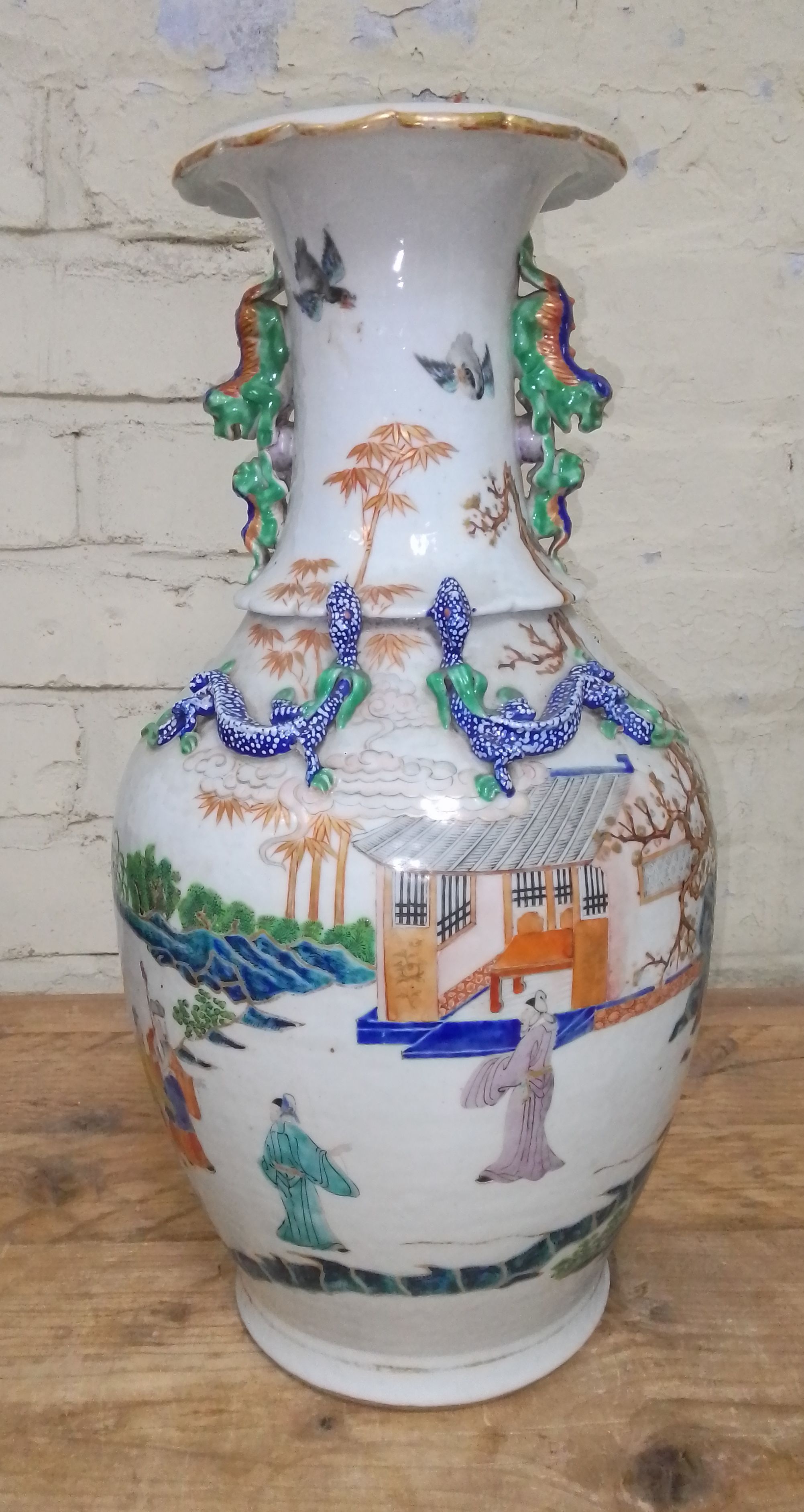 A Chinese porcelain vase, mid 19th century, decorated in over enamels with boats and figures, - Image 3 of 16