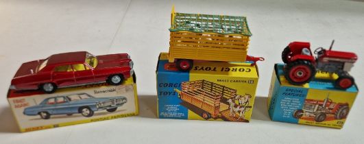 Three diecast models comprising of a Corgi Toys 66 Massey Ferguson 165 Tractor, Corgi Toys 58