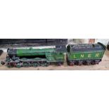 A tin plate train and tender, 'FLYING SCOTSMAN 4472', 55cm total length.