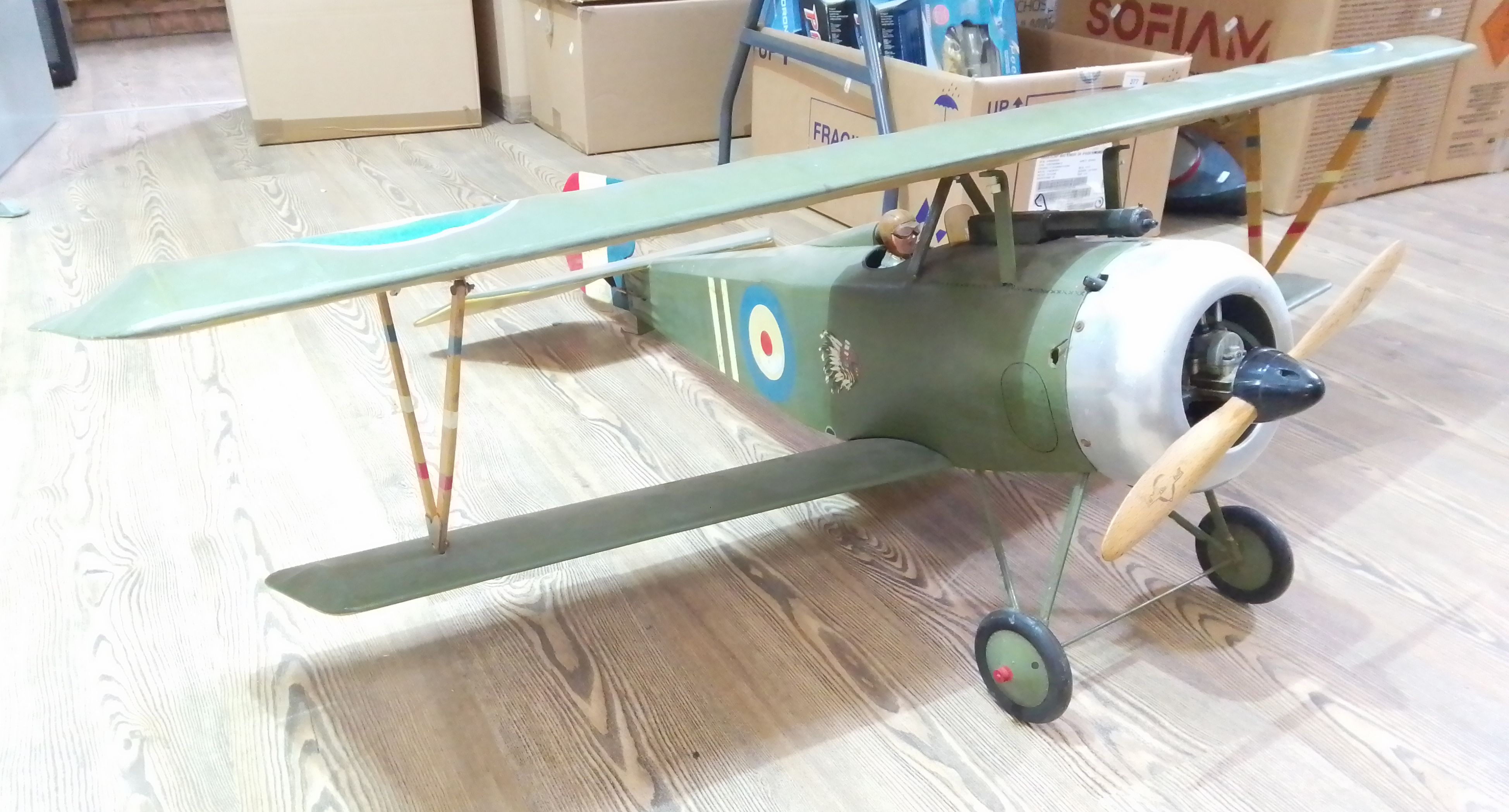 An RC French Nieuport 17 with engine, wingspan 131cm, by Flair models