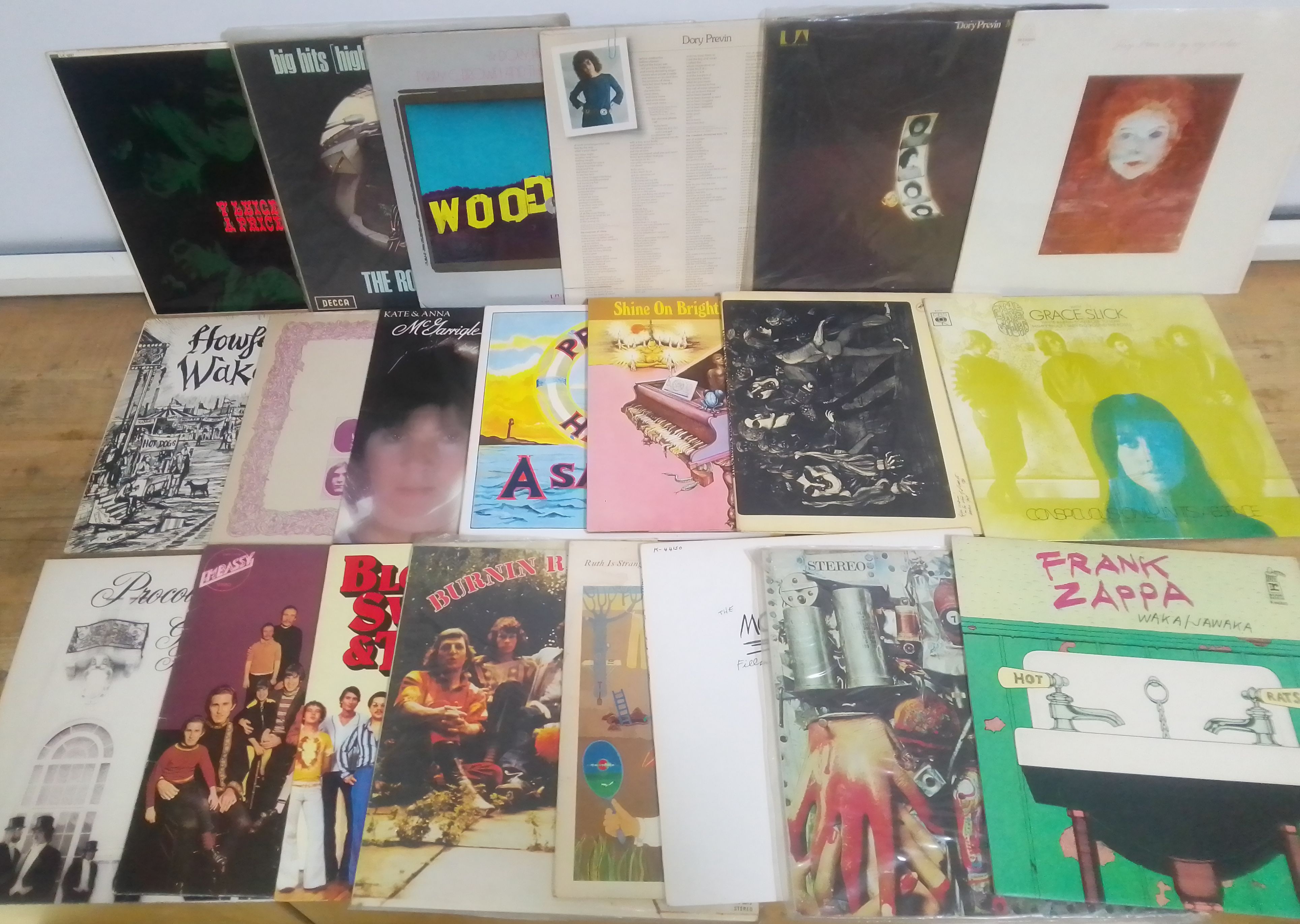 A collection of 21 mainly rock and folk LPs including Alan Price, Rolling Stones, Dory Previn,