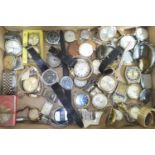 A box of mainly mechanical wristwatches.