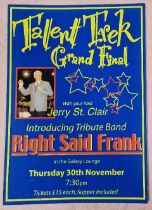 An original prop from the Peter Kay series 'Phoenix Nights', 'Talent Trek Grand Final' poster,