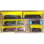 A group of six Hornby Dublo 3 rail engines, five in reproduction boxes