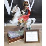 A Royal Worcester porcelain model Napoleon Bonaparte modelled by Bernard Winskill, on wooden base,