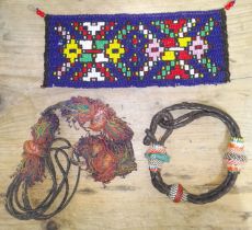 African jewellery from the Masi tribe from approx 1950's, comprising symbolic beadwork