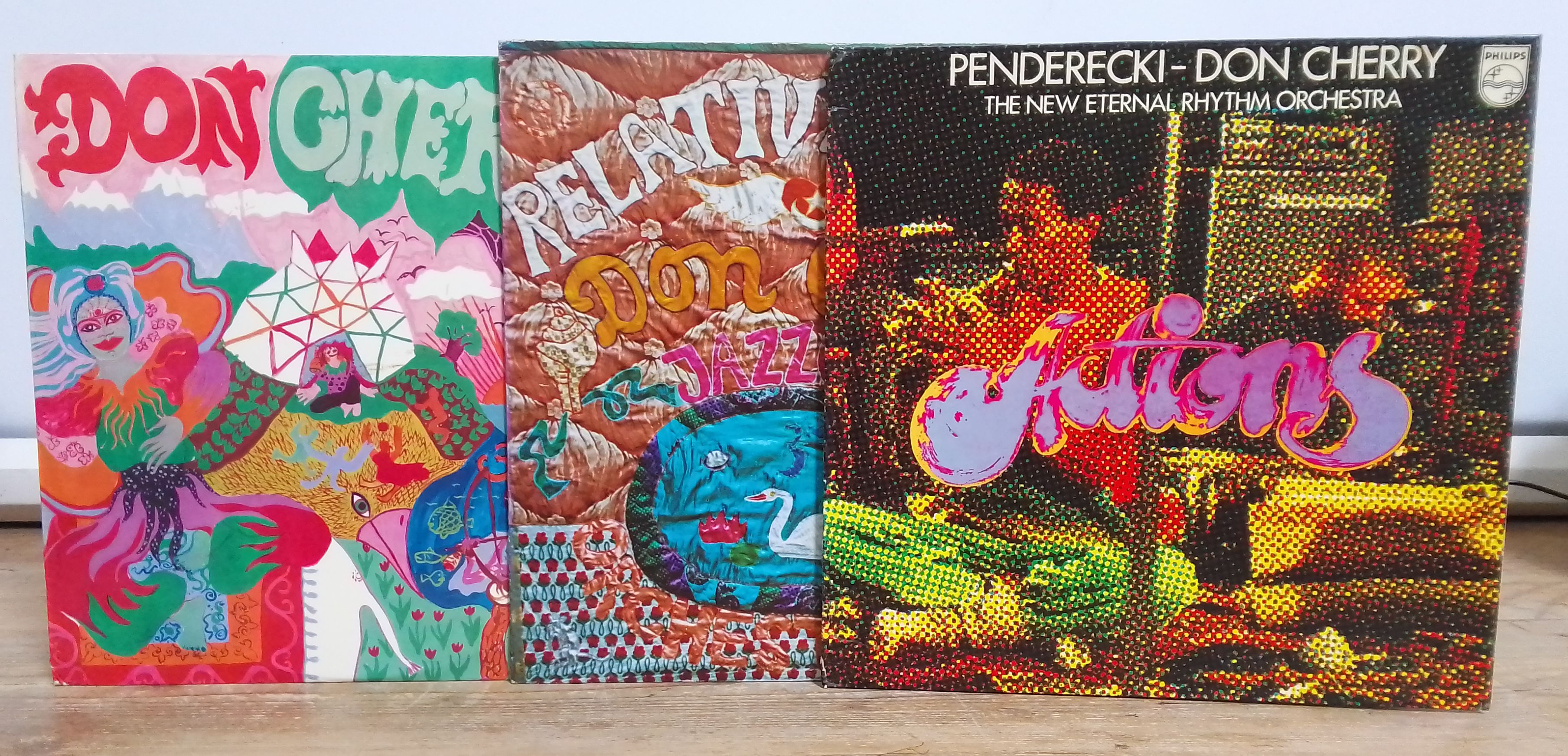 Three Don Cherry LPs comprising Don Cherry - Organic Music Society, gatefold stereo 2xLP, 1st