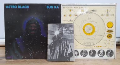 Two Sun Ra LPs: Astro Black, gatefold stereo LP, US 1973, Impulse AS-9255 and The Heliocentric