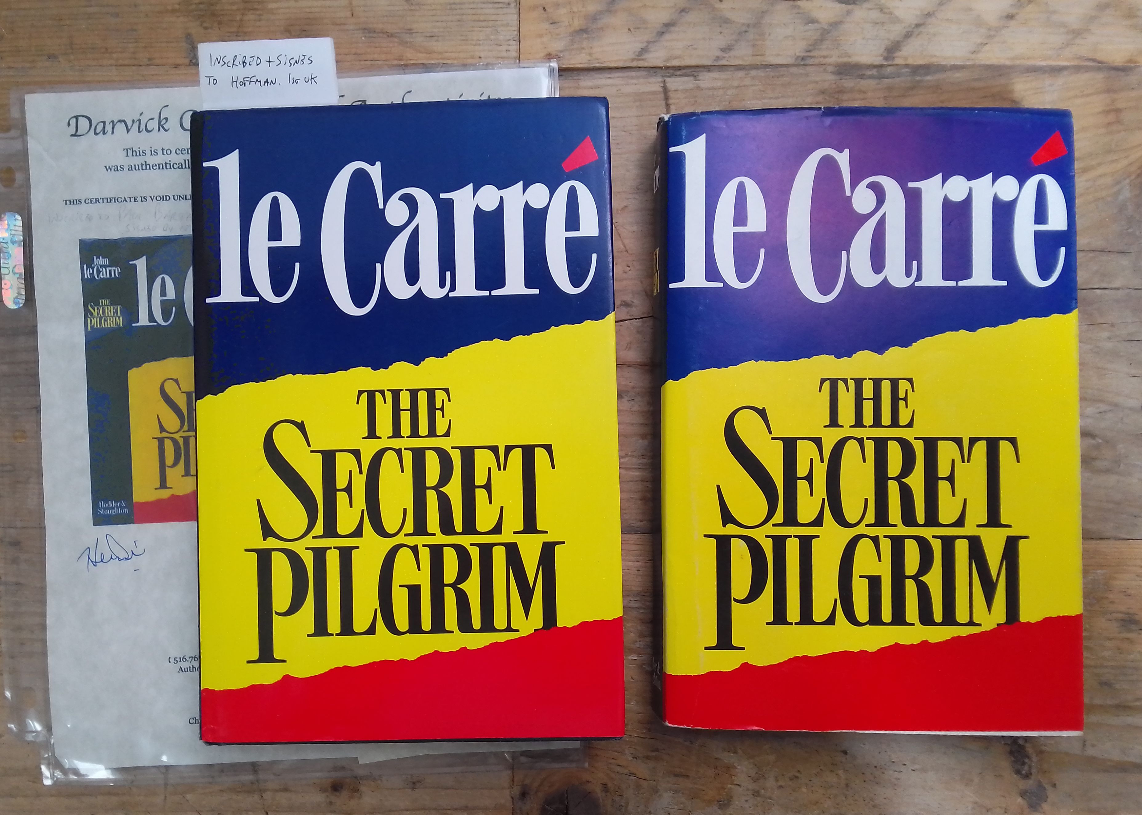 John Le Carre, The Secret Pilgrim, 1st UK edition with personal inscription to 'Mr Hoffman',