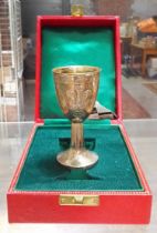 An Elizabeth II Prince Charles Investiture commemorative silver cup, Turner & Simpson, Birmingham