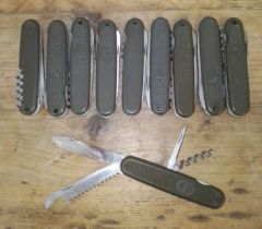 A group of ten German army penknives.