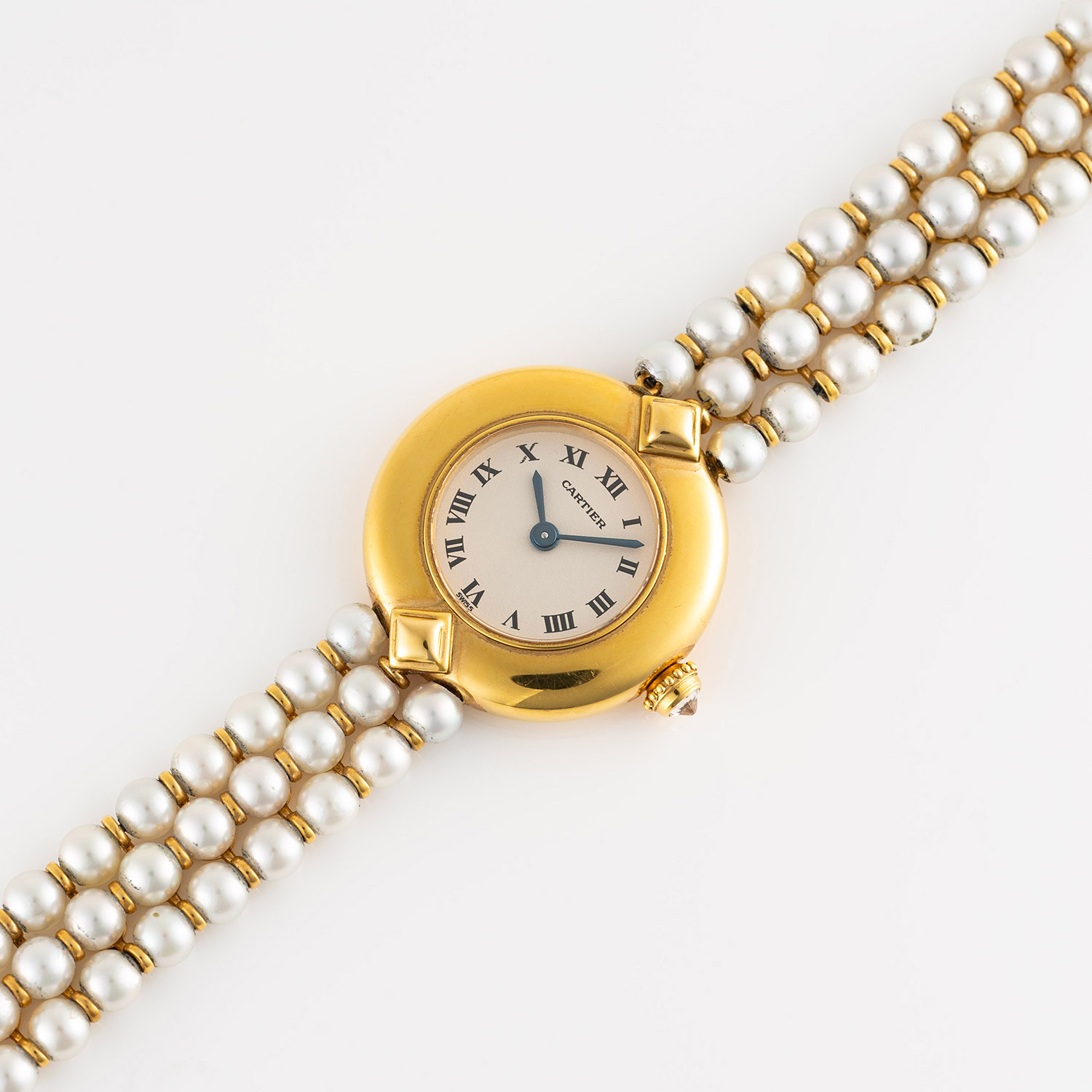 A LADY'S FINE 18K SOLID GOLD & PEARL CARTIER COLISEE BRACELET WATCH CIRCA 1990s, REF. 1989 1 - Image 3 of 9