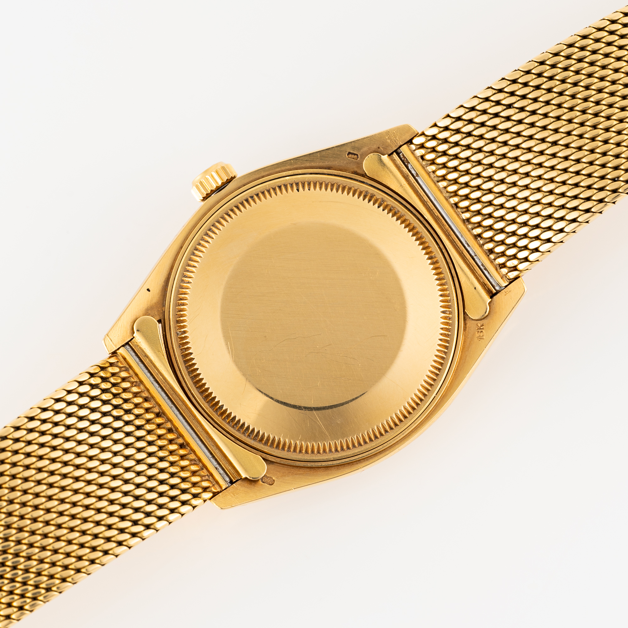 A RARE GENTLEMAN'S SIZE 18K SOLID GOLD ROLEX OYSTER PERPETUAL DATE BRACELET WATCH DATED 1978, REF. - Image 8 of 12