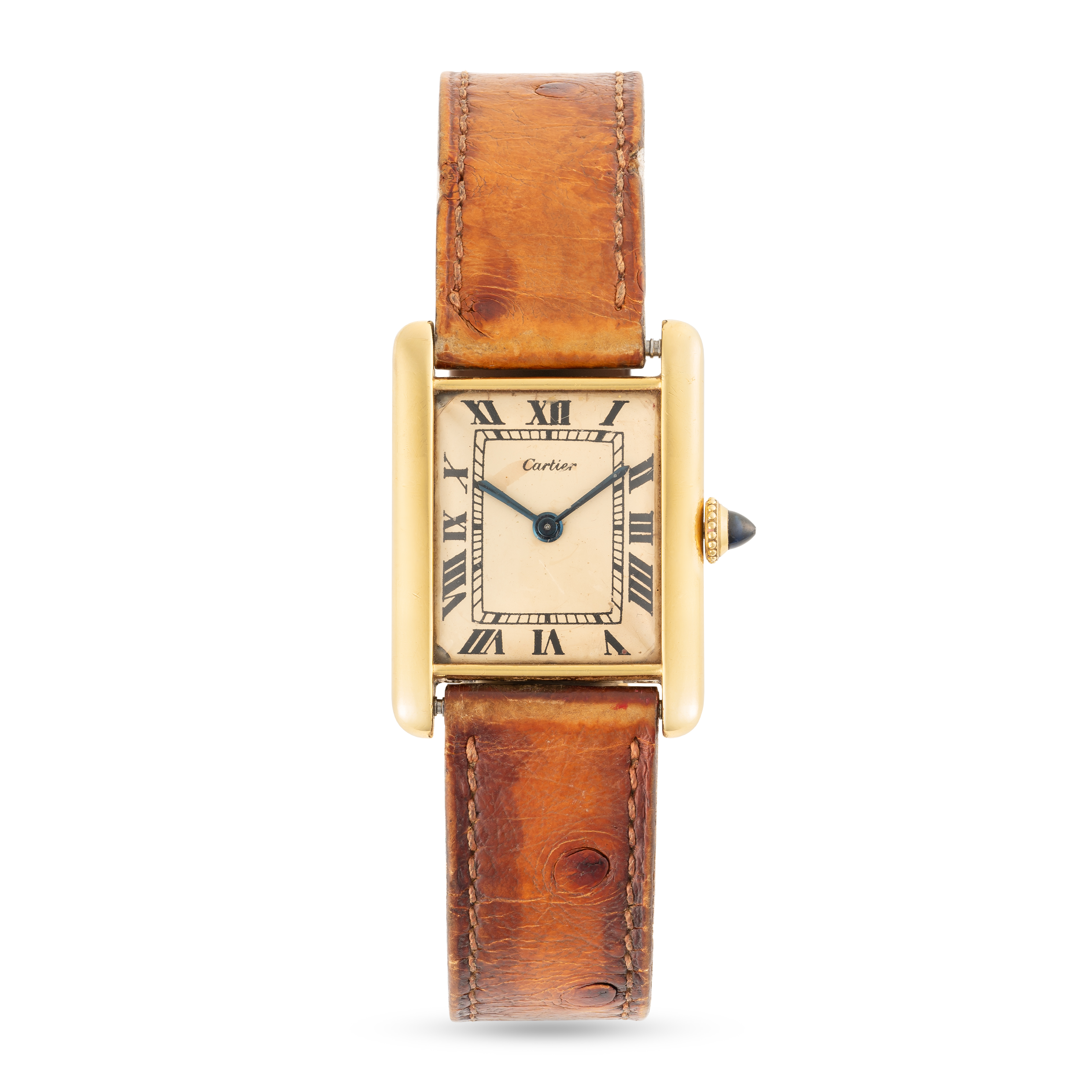 A VERY RARE GENTLEMAN'S SIZE 18K SOLID GOLD CARTIER LONDON TANK JC EXTRA PLATE WRIST WATCH CIRCA - Image 2 of 12