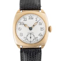 A GENTLEMAN'S SIZE 9CT SOLID GOLD LONGINES WRIST WATCH CIRCA 1930s, WITH WHITE ENAMEL DIAL Movement: